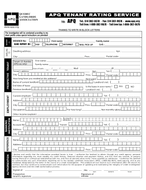 Apq Tenant Rating Service  Form