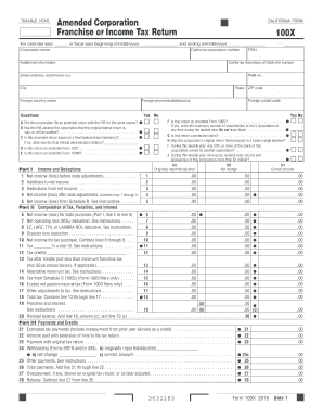  California Form 100x 2018