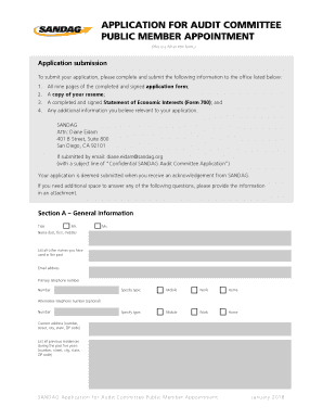 Application for Audit Committee Public Member Appointment  Form