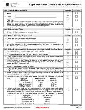 Trailer Checklist  Form