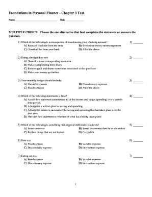 Foundations in Personal Finance Chapter 3 Answer Key PDF  Form