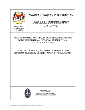 Undang Undang Kecil Pelesenan Tred Perniagaan Dan Perindustrian Wpkl  Form