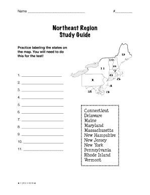 Northeast Region Study Guide  Form