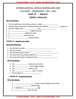 CBSE Class 3 EVS Work We Do Worksheet