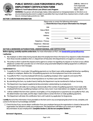  Public Service Forgiveness Form 2020