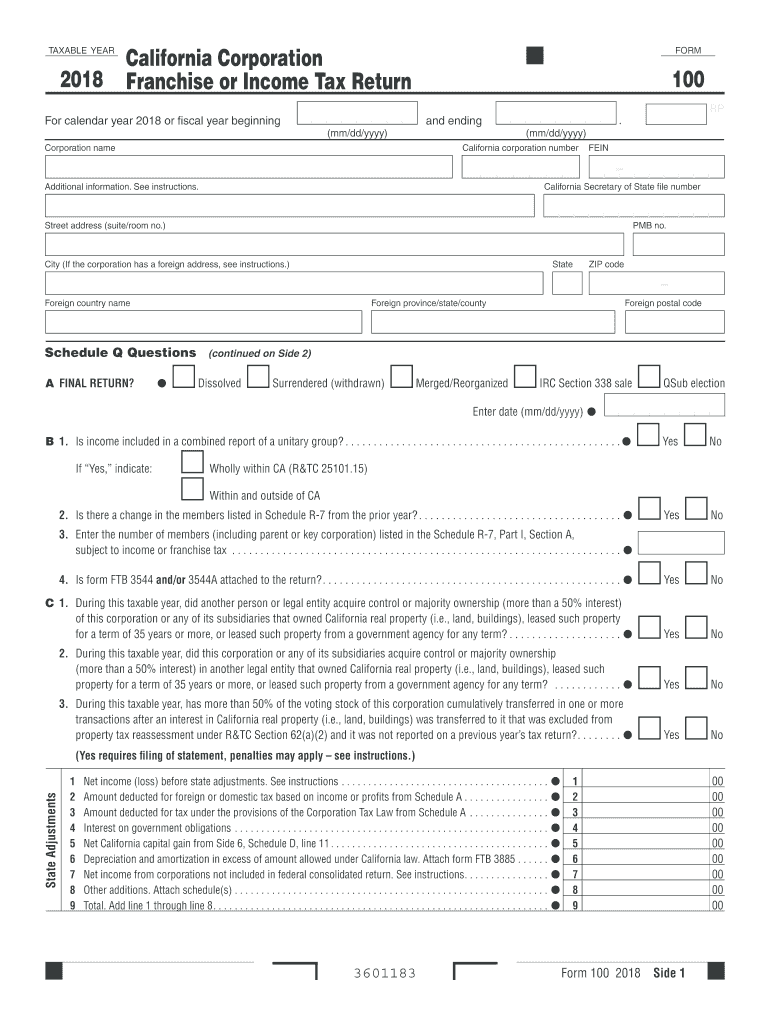  Form 100 2018