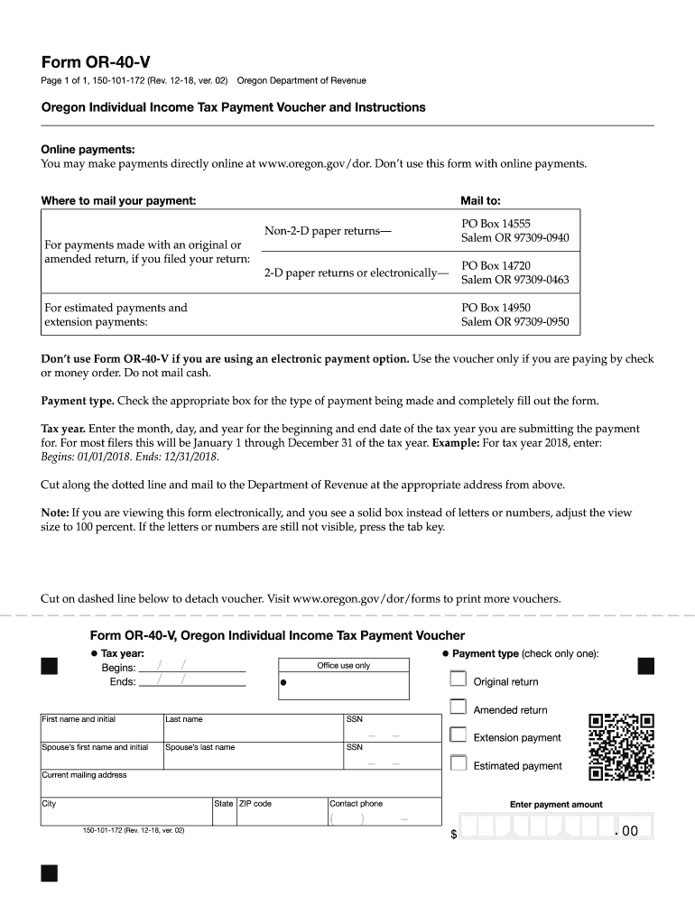 Get and Sign Oregon Form 40 V 2018