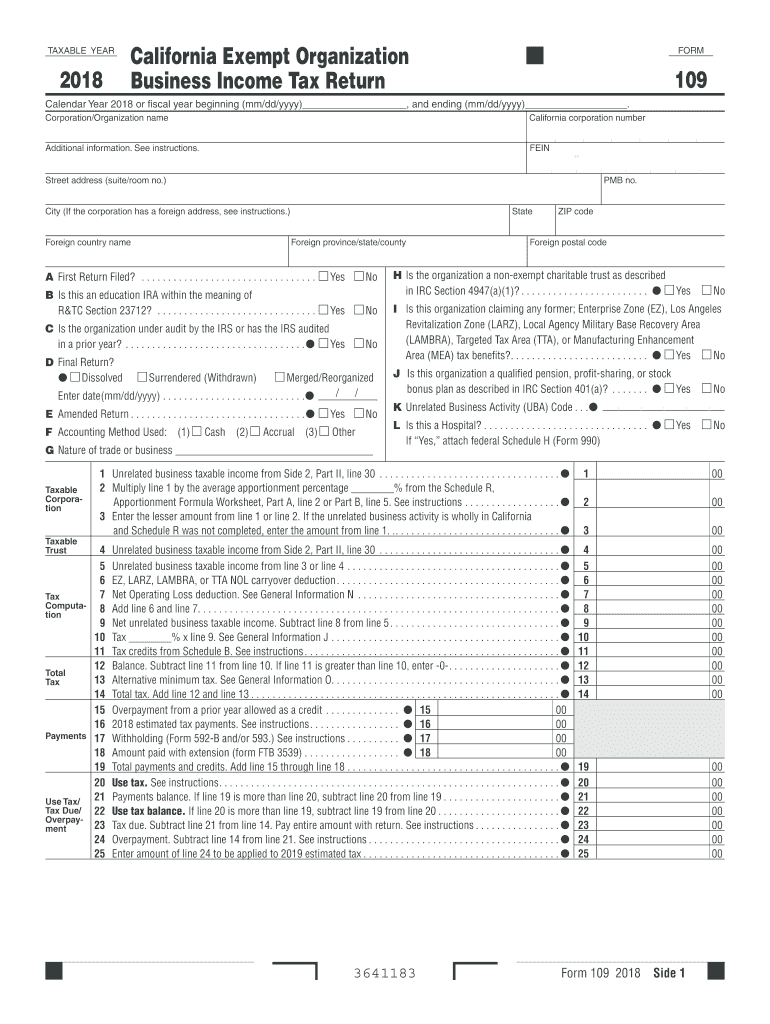  Form 109 2018