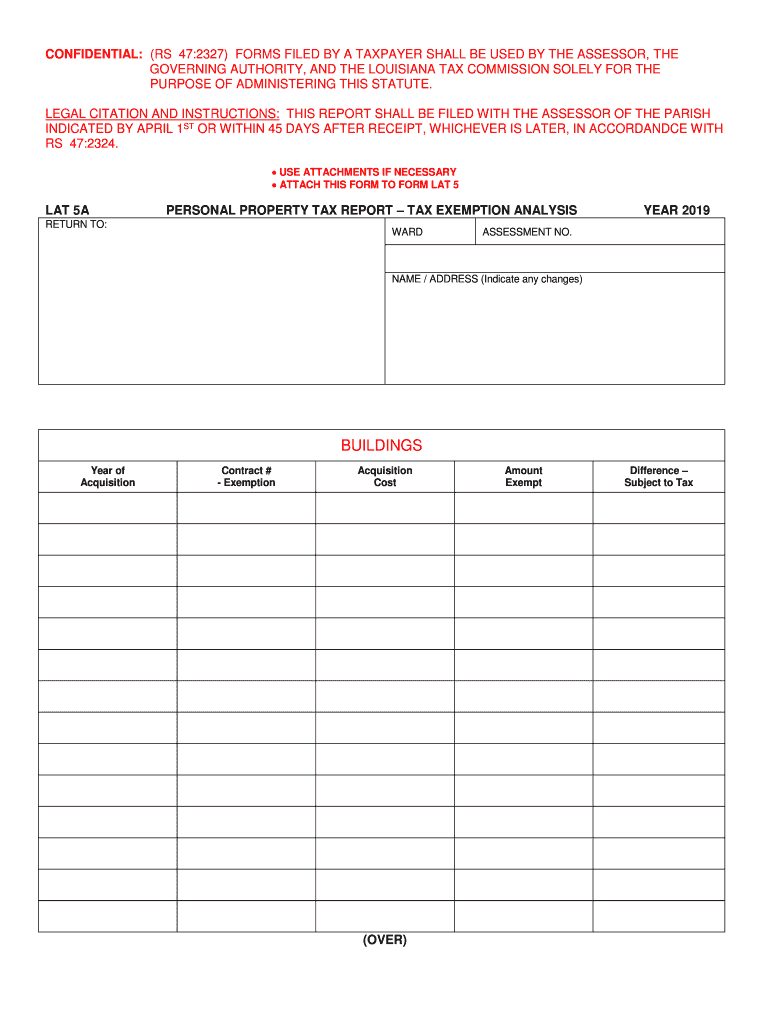  La Tax Exempt Form 2019