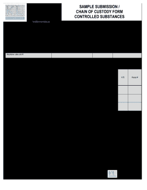 Keystone Labs Sample Submission Chain of Custody Controlled Substances DOC  Form