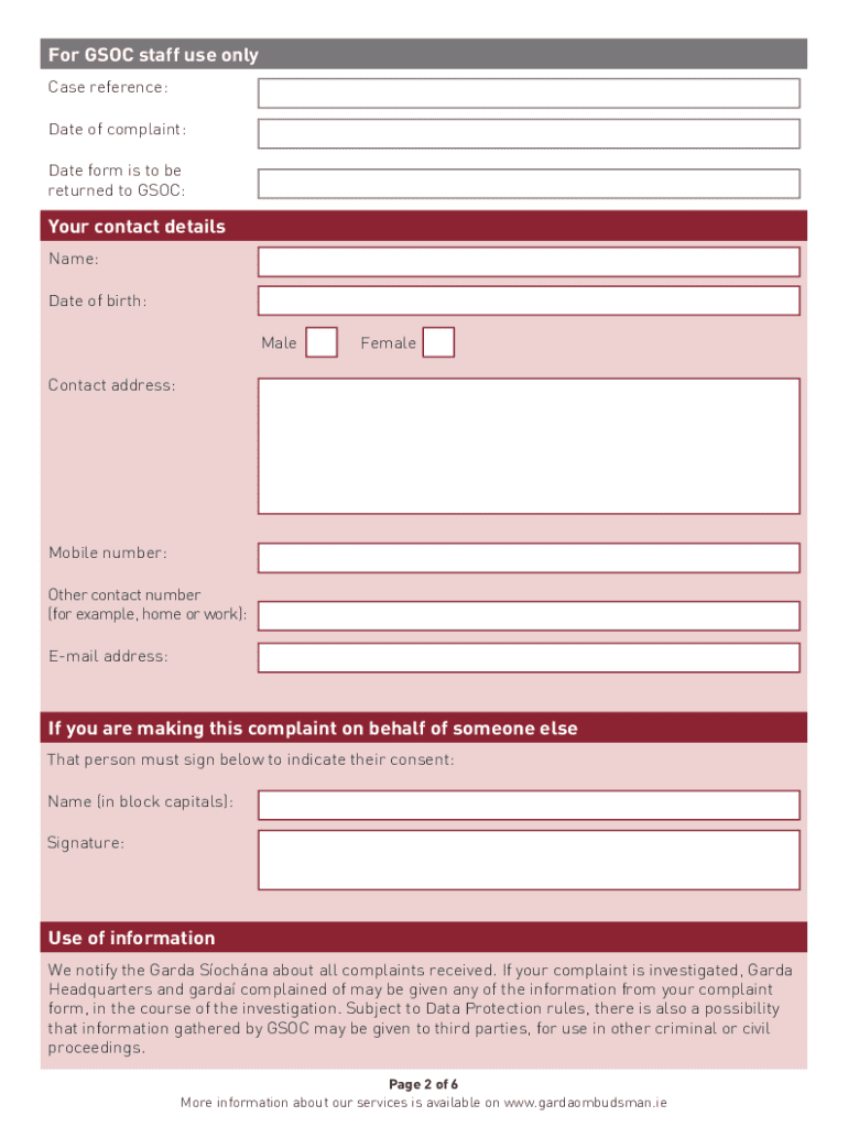 Garda Ombudsman Complaint Form