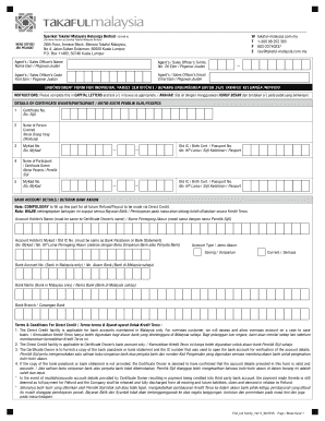 Endorsement Form for Individual Family Certificate Takaful Malaysia