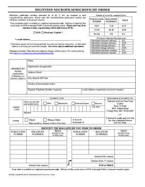 Digitized Microform Order Digitized Microform Order