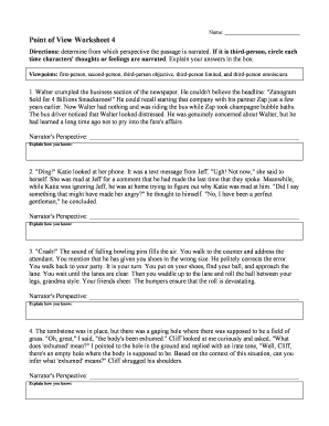 Point of View Worksheet 4  Form