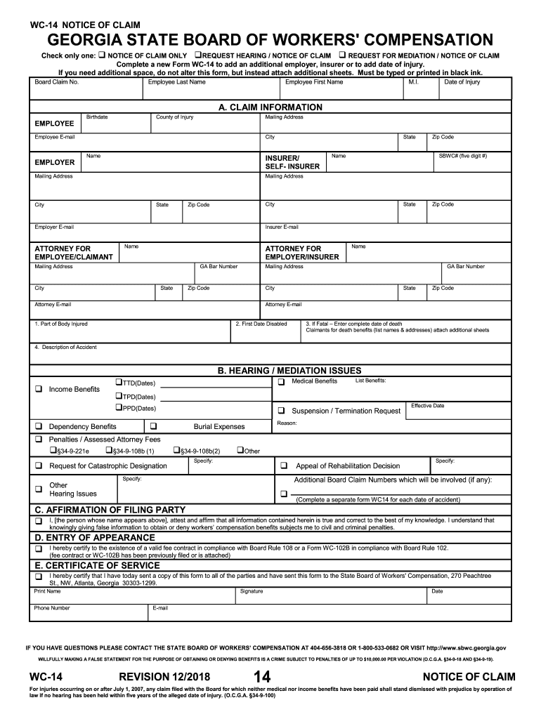 Get and Sign Wc 14 2018-2022 Form