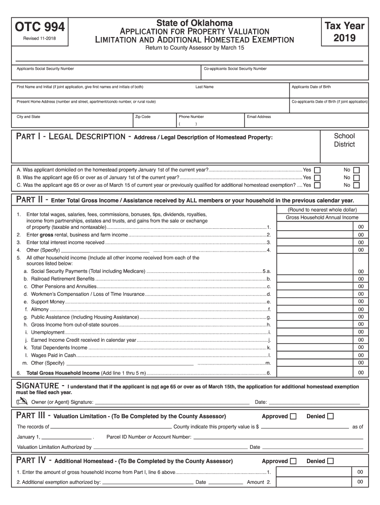  Otc Form 994 2019