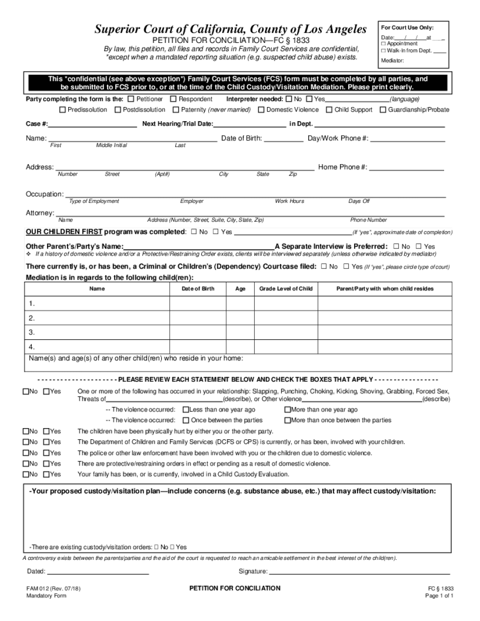  NAME, ADDRESS, and TELEPHONE NUMBER of LA Court 2018