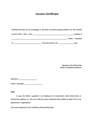  Uet Income Certificate 2012-2024