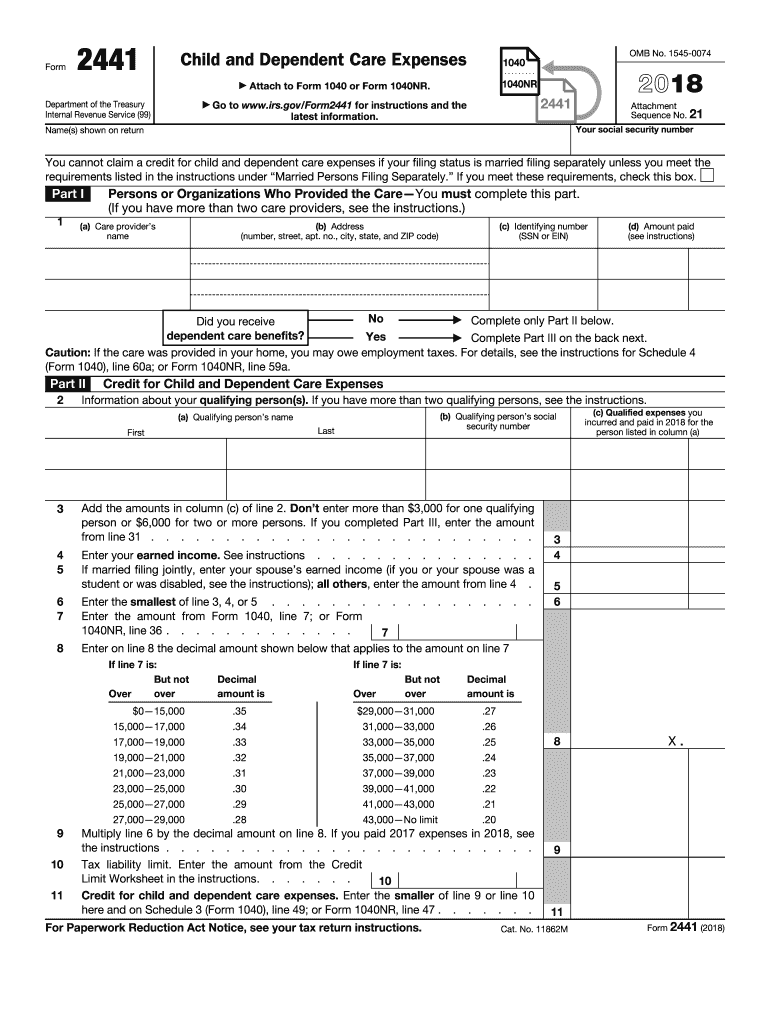 2018 2441 form