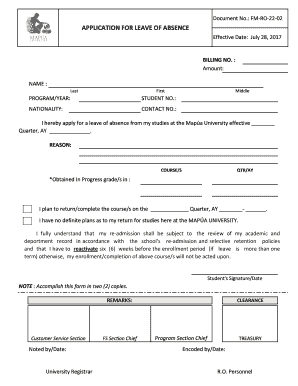 Mapua Leave of Absence  Form