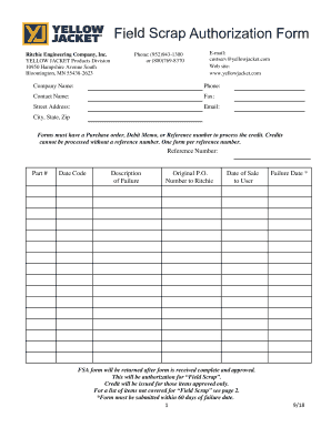 Field Scrap Authorization Form Pub