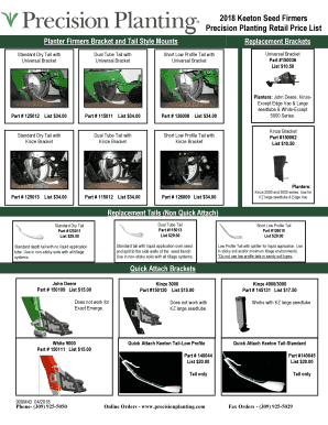 Precision Planting Parts List  Form