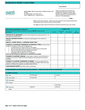 avanti travel insurance claim form