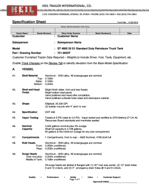 Specification Sheet Form Rev 12 09 Heil Trailer