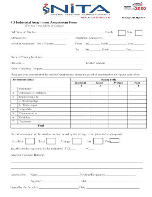 Nita Assessors Application Form