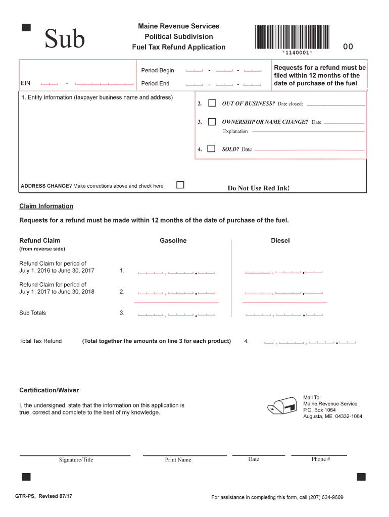  Maine Form Gtr Ps 2017