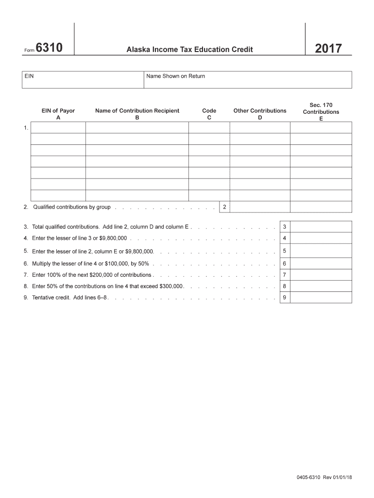  Alaska Income Tax Education Credit  Alaska Department of Revenue 2017