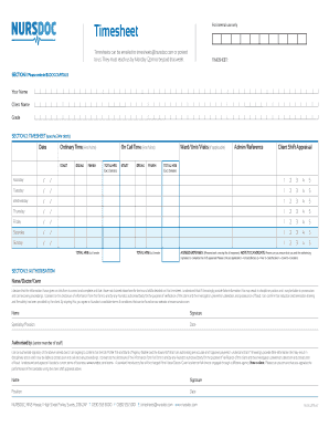 Nursdoc Timesheet  Form