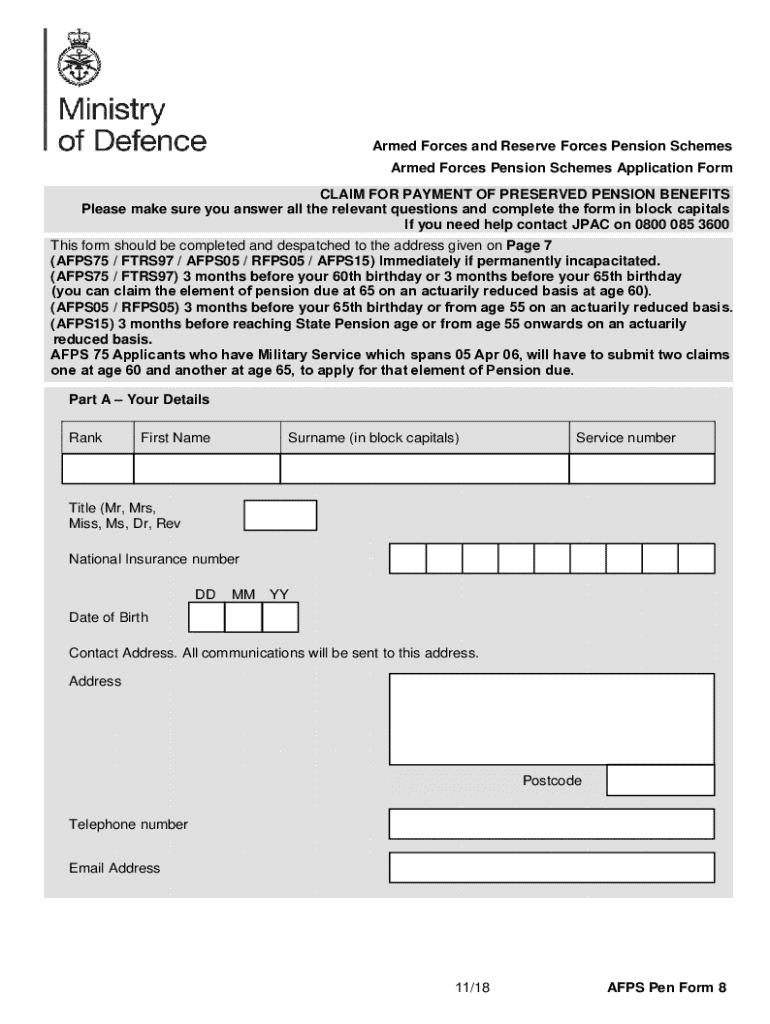  Afps Form 8 2018