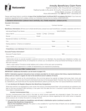  Nationwide Annuity Beneficiary Claim Form 2018