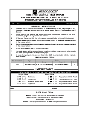 Resofast Sample Paper  Form