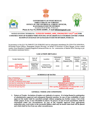 Location Details West Bengal Forest Department  Form