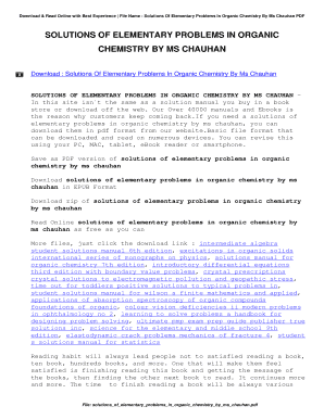Ms Chauhan Elementary Organic Chemistry Solutions PDF Download  Form
