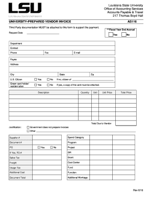  EMPLOYEE SPEND AUTHORIZATION ATTACHMENT AS292 a 2016