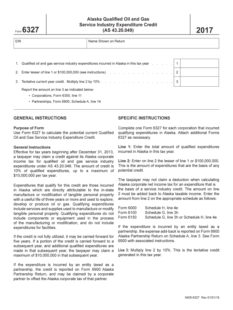  Alaska Qualified Oil and Gas Service Industry Expenditure Credit 2017