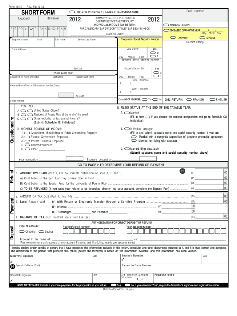  Tax Form 4810 Rev 0110 2012-2024
