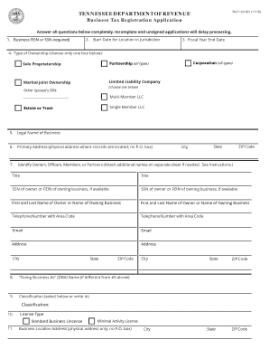  Business Registration Application Form 2018