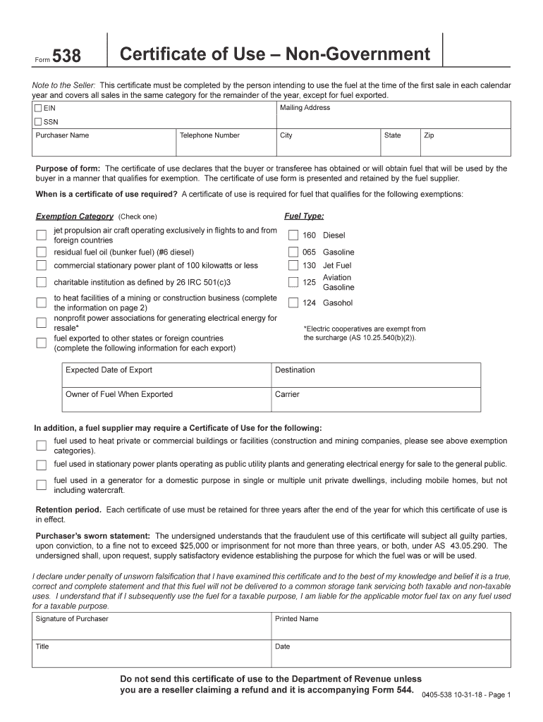 Non Government  Alaska Department of Revenue  Tax Division  Form