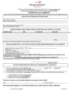 Charity Care Application Mount Nittany Health  Form