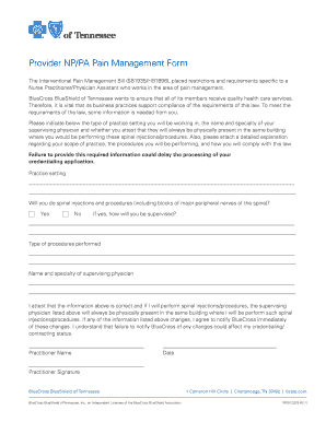  Provider NPPA Pain Management Form 508 Provider NPPA Pain Management Form 508 2017-2024