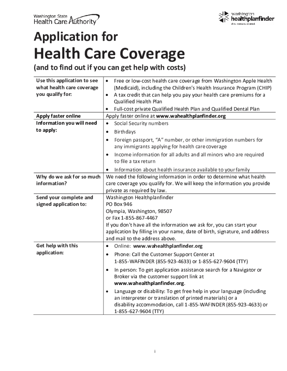  Apple Health Medicaid Application for Health Care Coverage EN 2018