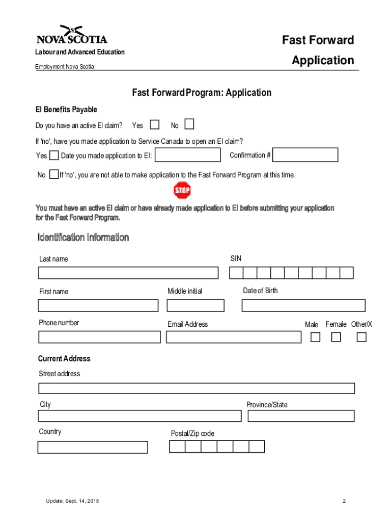 Canada Application Nova Scotia  Form