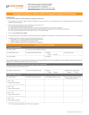 MHS Outpatient Medical Claim Form NTUC Income