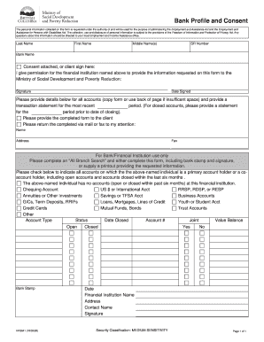 Bank Profile and Consent Form
