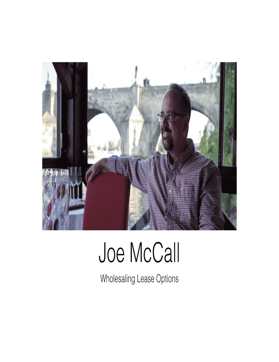 Joe Mccall Wholesaling Lease Options PDF  Form