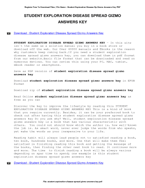 Disease Spread Gizmo Answer Key  Form